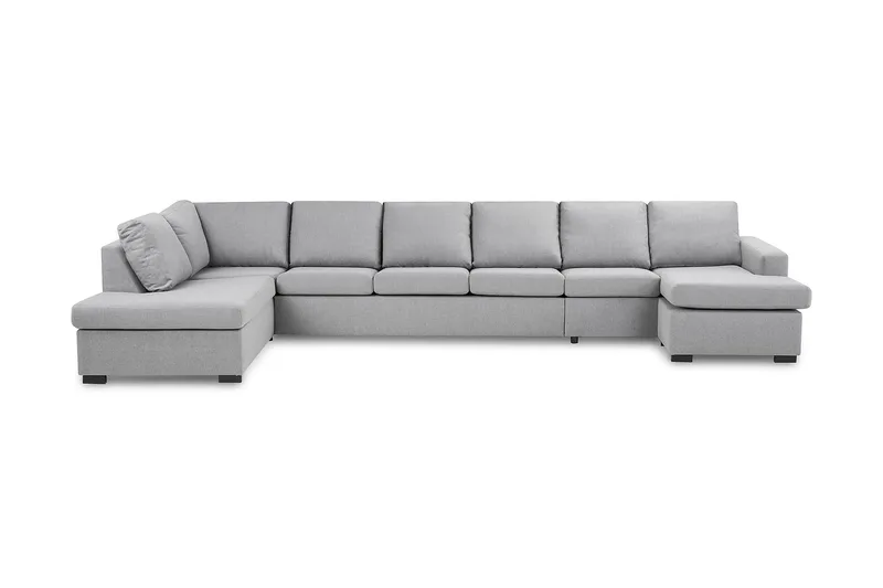 Crazy 6-sits Vänstervänd U-formad XX-Large Soffa med Divan och Schäslong i Tyg - Grå - Products - Möbler - Soffa - U-soffa
