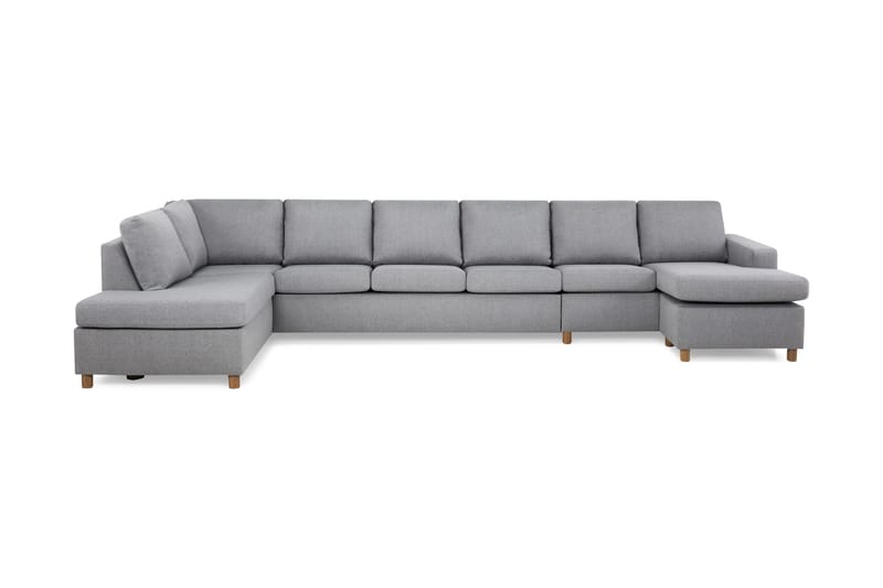 Crazy 6-sits Vänstervänd U-formad XX-Large Soffa med Divan och Schäslong i Tyg - Grå - Products - Möbler - Soffa - U-soffa