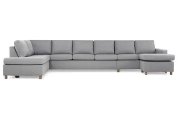 Crazy 6-sits Vänstervänd U-formad XX-Large Soffa med Divan och Schäslong i Tyg - Grå - Products - Möbler - Soffa - U-soffa