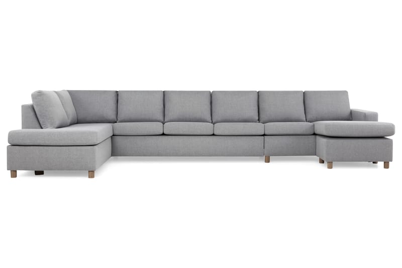 Crazy 6-sits Vänstervänd U-formad XX-Large Soffa med Divan och Schäslong i Tyg - Grå - Products - Möbler - Soffa - U-soffa