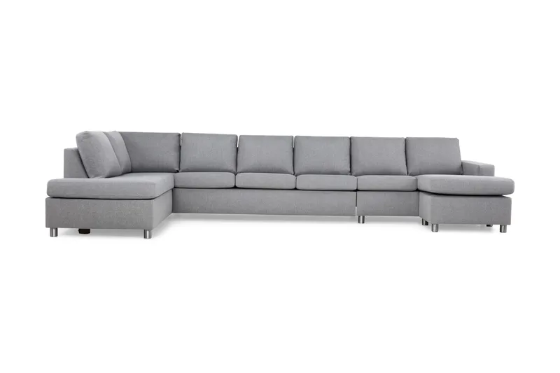 Crazy 6-sits Vänstervänd U-formad XX-Large Soffa med Divan och Schäslong i Tyg - Grå - Products - Möbler - Soffa - U-soffa