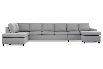 Crazy 6-sits Vänstervänd U-formad XX-Large Soffa med Divan och Schäslong i Tyg - Grå - Products - Möbler - Soffa - U-soffa