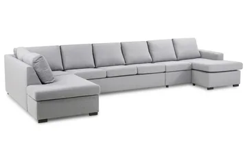 Crazy 6-sits Vänstervänd U-formad XX-Large Soffa med Divan och Schäslong i Tyg - Grå - Products - Möbler - Soffa - U-soffa