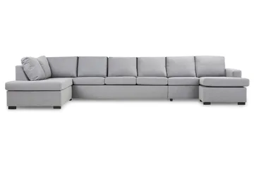 Crazy 6-sits Vänstervänd U-formad XX-Large Soffa med Divan och Schäslong i Tyg - Grå - Products - Möbler - Soffa - U-soffa