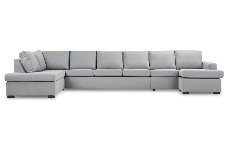Crazy 6-sits Vänstervänd U-formad XX-Large Soffa med Divan och Schäslong i Tyg - Grå - Products - Möbler - Soffa - U-soffa