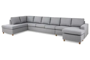 Crazy 6-sits Vänstervänd U-formad XX-Large Soffa med Divan och Schäslong i Tyg - Grå - Products - Möbler - Soffa - U-soffa