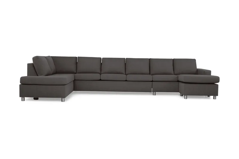 Crazy 6-sits Vänstervänd U-formad XX-Large Soffa med Divan och Schäslong i Tyg - Mörkgrå - Products - Möbler - Soffa - U-soffa