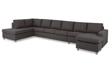 Crazy 6-sits Vänstervänd U-formad XX-Large Soffa med Divan och Schäslong i Tyg - Mörkgrå - Products - Möbler - Soffa - U-soffa