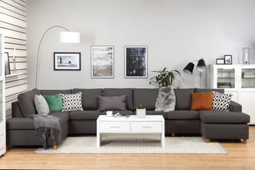 Crazy 6-sits Vänstervänd U-formad XX-Large Soffa med Divan och Schäslong i Tyg - Mörkgrå - Products - Möbler - Soffa - U-soffa