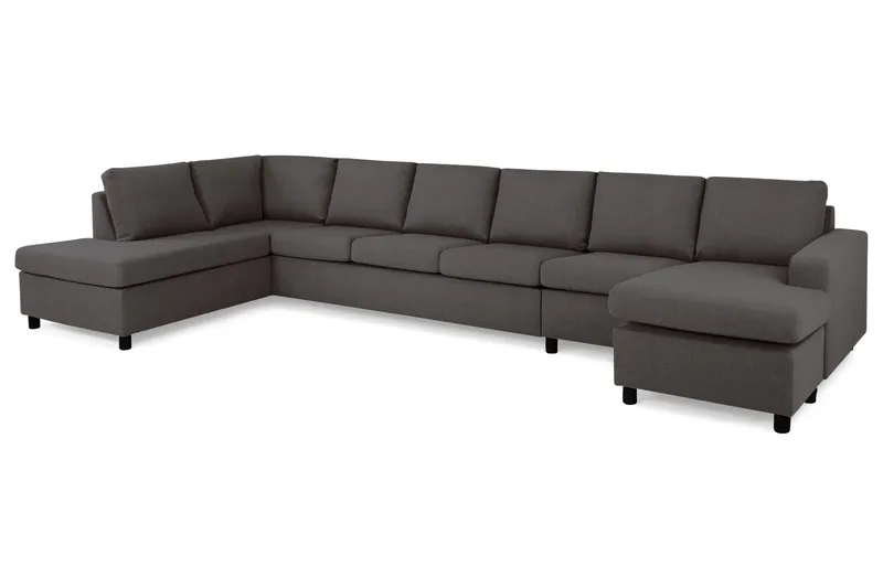 Crazy 6-sits Vänstervänd U-formad XX-Large Soffa med Divan och Schäslong i Tyg - Mörkgrå - Products - Möbler - Soffa - U-soffa