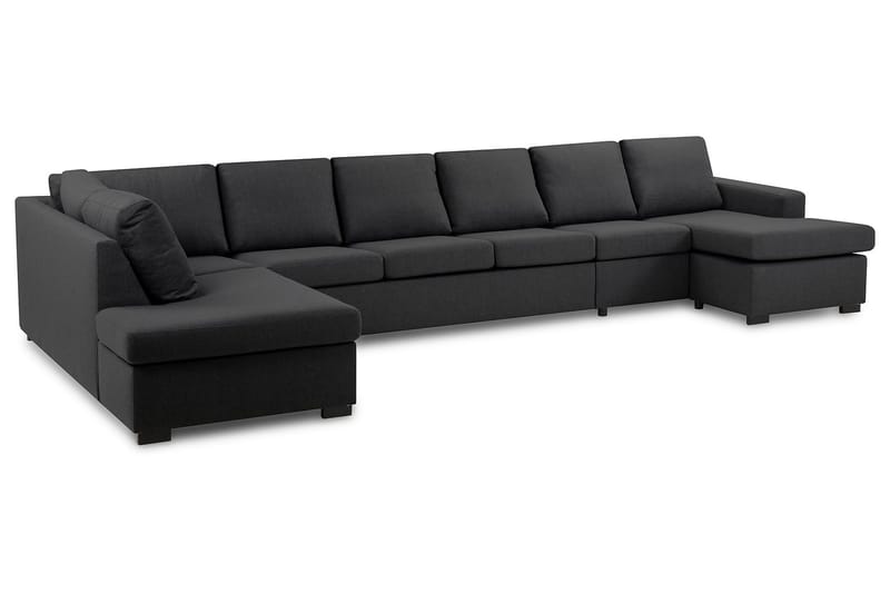 Crazy 6-sits Vänstervänd U-formad XX-Large Soffa med Divan och Schäslong i Tyg - Mörkgrå - Products - Möbler - Soffa - U-soffa