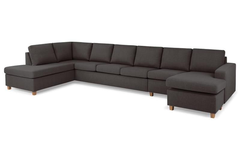 Crazy 6-sits Vänstervänd U-formad XX-Large Soffa med Divan och Schäslong i Tyg - Mörkgrå - Products - Möbler - Soffa - U-soffa