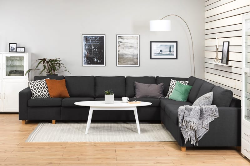 Crazy 7-sits Vändbar L-formad XX-Large Hörnsoffa i Tyg - Antracit - Products - Möbler - Soffa - Hörnsoffa