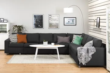 Crazy 7-sits Vändbar L-formad XX-Large Hörnsoffa i Tyg - Antracit - Products - Möbler - Soffa - Hörnsoffa