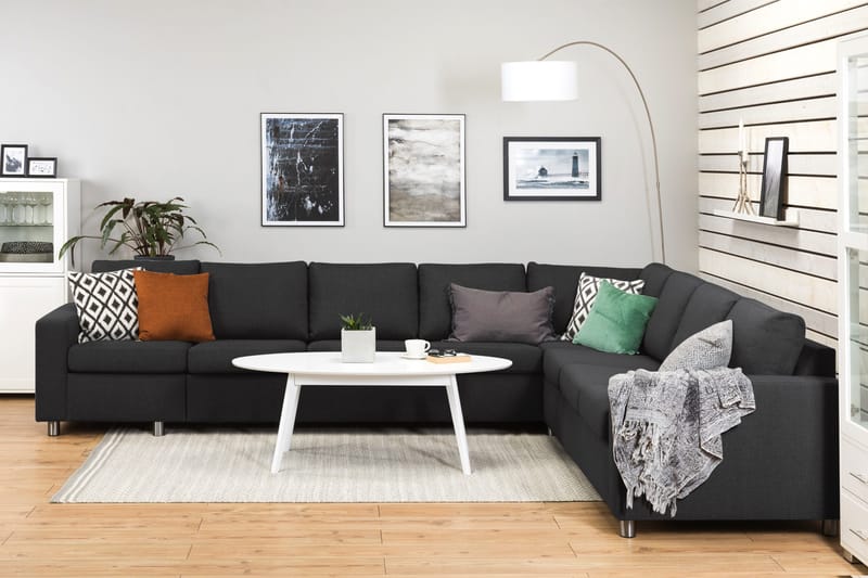 Crazy 7-sits Vändbar L-formad XX-Large Hörnsoffa i Tyg - Antracit - Products - Möbler - Soffa - Hörnsoffa