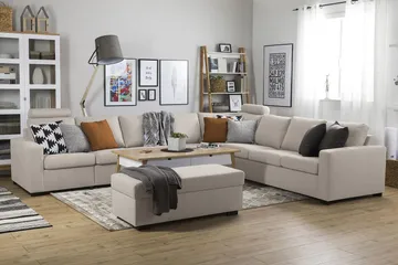 Crazy 7-sits Vändbar L-formad XX-Large Hörnsoffa i Tyg - Beige - Products - Möbler - Soffa - Hörnsoffa