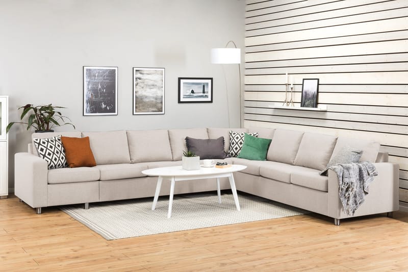 Crazy 7-sits Vändbar L-formad XX-Large Hörnsoffa i Tyg - Beige - Products - Möbler - Soffa - Hörnsoffa