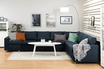 Crazy 7-sits Vändbar L-formad XX-Large Hörnsoffa i Tyg - Blå - Products - Möbler - Soffa - Hörnsoffa