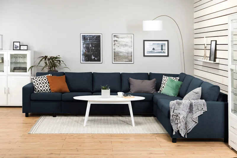 Crazy 7-sits Vändbar L-formad XX-Large Hörnsoffa i Tyg - Blå - Products - Möbler - Soffa - Hörnsoffa