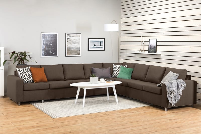 Crazy 7-sits Vändbar L-formad XX-Large Hörnsoffa i Tyg - Brun - Products - Möbler - Soffa - Hörnsoffa