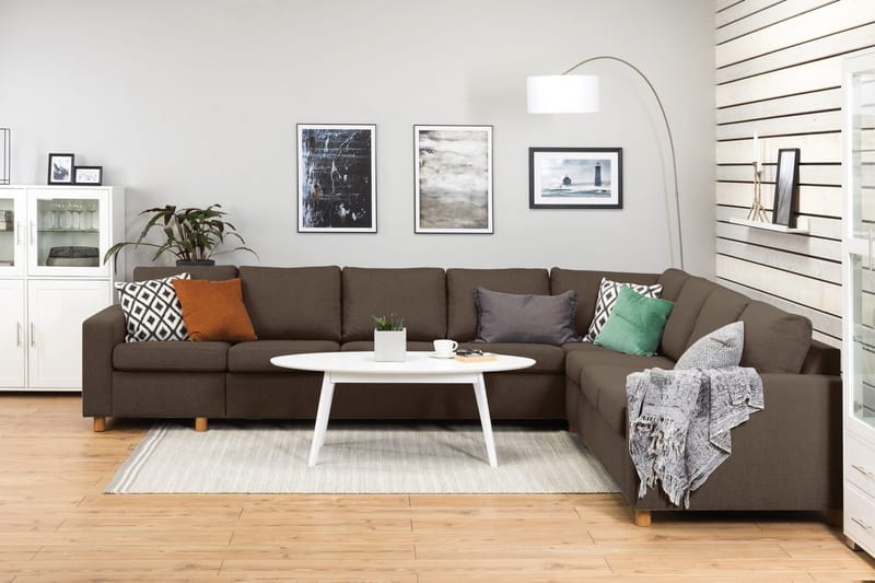 Crazy 7-sits Vändbar L-formad XX-Large Hörnsoffa i Tyg - Brun - Products - Möbler - Soffa - Hörnsoffa