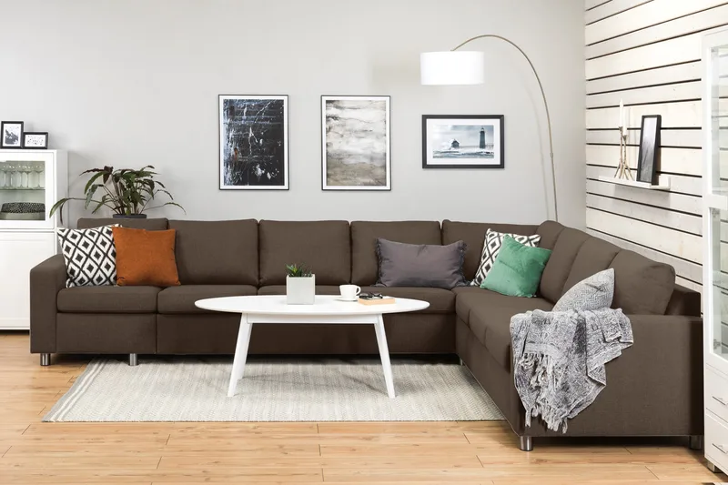 Crazy 7-sits Vändbar L-formad XX-Large Hörnsoffa i Tyg - Brun - Products - Möbler - Soffa - Hörnsoffa