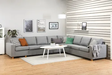 Crazy 7-sits Vändbar L-formad XX-Large Hörnsoffa i Tyg - Grå - Products - Möbler - Soffa - Hörnsoffa
