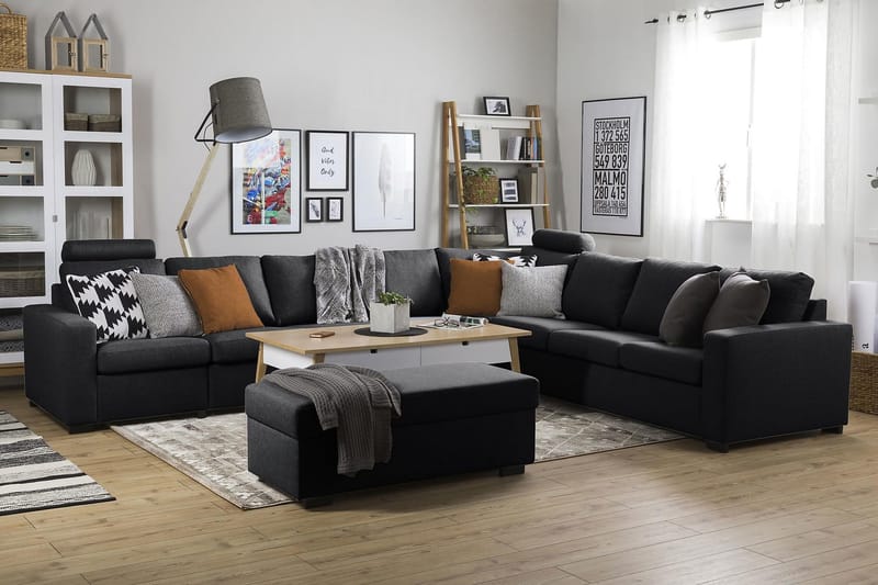 Crazy 7-sits Vändbar L-formad XX-Large Hörnsoffa i Tyg - Mörkgrå - Products - Möbler - Soffa - Hörnsoffa