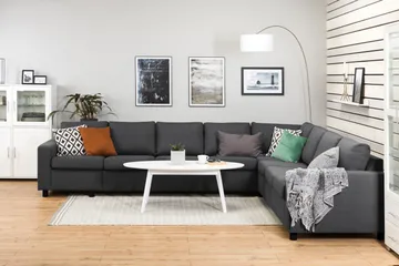 Crazy 7-sits Vändbar L-formad XX-Large Hörnsoffa i Tyg - Mörkgrå - Products - Möbler - Soffa - Hörnsoffa