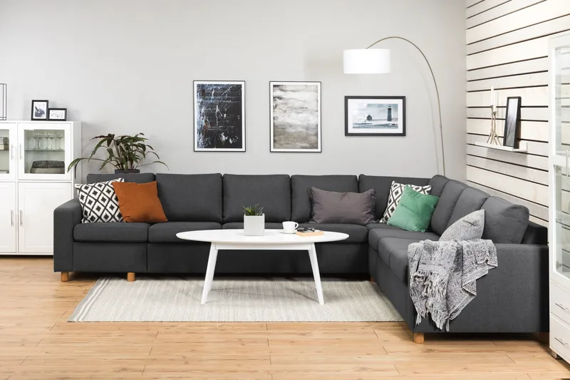 Crazy 7-sits Vändbar L-formad XX-Large Hörnsoffa i Tyg - Mörkgrå - Products - Möbler - Soffa - Hörnsoffa