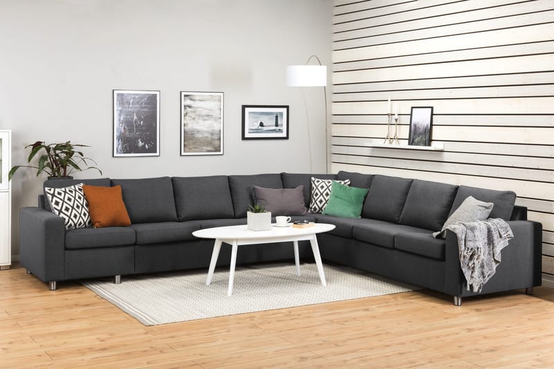 Crazy 7-sits Vändbar L-formad XX-Large Hörnsoffa i Tyg - Mörkgrå - Products - Möbler - Soffa - Hörnsoffa