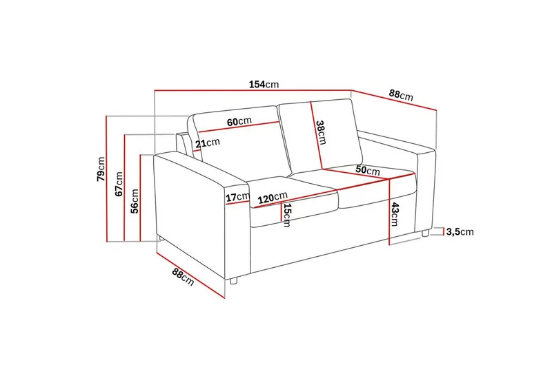 Crazy Soffgrupp 3-sits + 2-sits Tygsoffa - Antracit - Products - Möbler - Soffa - Soffgrupp