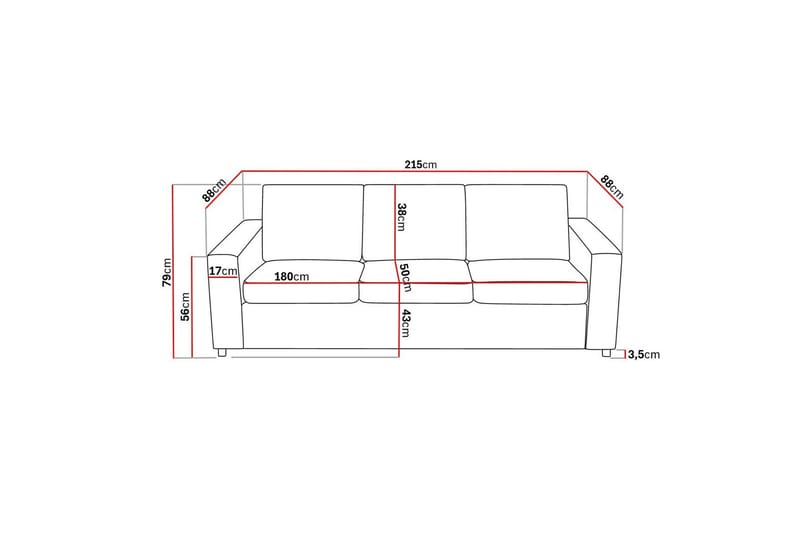 Crazy Soffgrupp 3-sits Soffa + Fåtölj i Tyg - Antracit - Products - Möbler - Soffa - Soffgrupp
