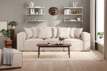 Cubo 4-sits Djup Modulsoffa i Manchester - Beige - Products - Möbler - Soffa - 3 sits soffa