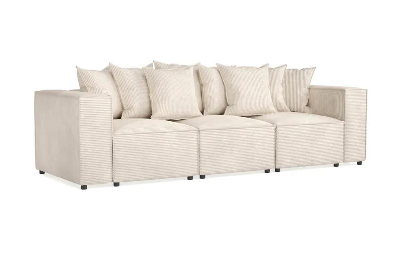 Cubo 4-sits Djup Modulsoffa i Manchester - Beige - Products - Möbler - Soffa - 3 sits soffa