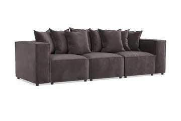 Cubo 4-sits Djup Modulsoffa i Sammet - Mörkgrå - Products - Möbler - Soffa - 3 sits soffa
