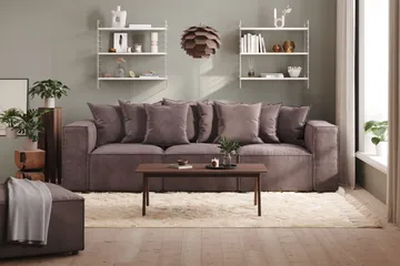 Cubo 4-sits Djup Modulsoffa i Sammet - Mörkgrå - Products - Möbler - Soffa - 3 sits soffa