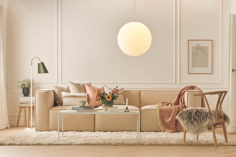 Cubo 4-sits Djup Modulsoffa i Tyg - Beige - Products - Möbler - Soffa - 4 sits soffa