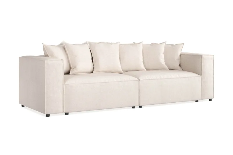 Cubo 4-sits Djup Modulsoffa i Tyg - Beige - Products - Möbler - Soffa - 4 sits soffa