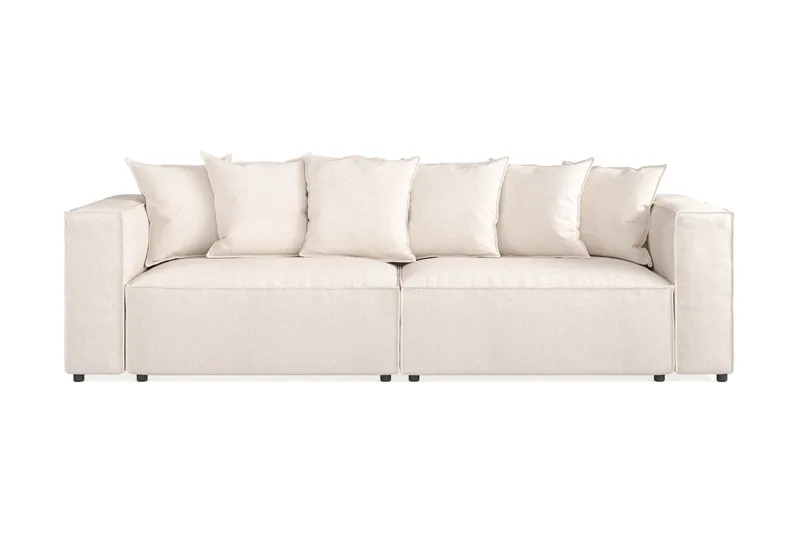 Cubo 4-sits Djup Modulsoffa i Tyg - Beige - Products - Möbler - Soffa - 4 sits soffa