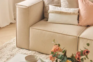 Cubo 4-sits Djup Modulsoffa i Tyg - Beige - Products - Möbler - Soffa - 4 sits soffa