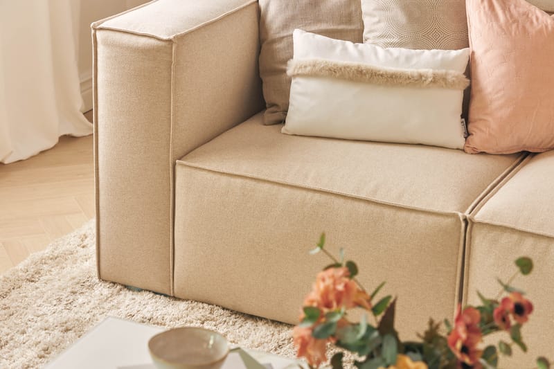 Cubo 4-sits Djup Modulsoffa i Tyg - Beige - Products - Möbler - Soffa - 4 sits soffa