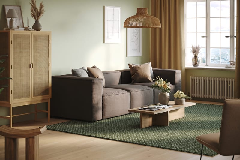 Cubo 4-sits Djup Modulsoffa i Tyg - Grå - Products - Möbler - Soffa - 3 sits soffa