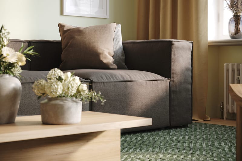 Cubo 4-sits Djup Modulsoffa i Tyg - Grå - Products - Möbler - Soffa - 3 sits soffa