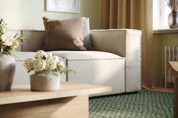 Cubo 4-sits Djup Modulsoffa i Tyg - Vit - Products - Möbler - Soffa - 3 sits soffa