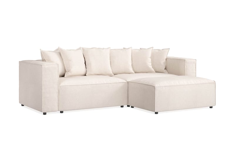 Cubo 4-sits L-formad Djup Modulsoffa med Divan i Tyg - Beige - Products - Möbler - Soffa - Divansoffa & schäslongsoffa