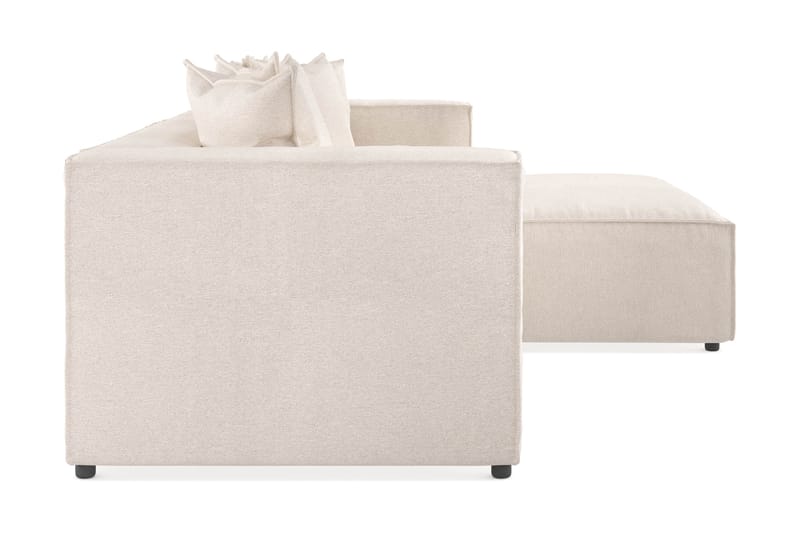 Cubo 4-sits L-formad Djup Modulsoffa med Divan i Tyg - Beige - Products - Möbler - Soffa - Divansoffa & schäslongsoffa