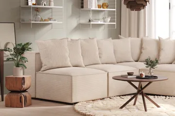 Cubo 5-sits L-formad Djup Modulhörnsoffa i Manchester - Beige - Products - Möbler - Soffa - Hörnsoffa