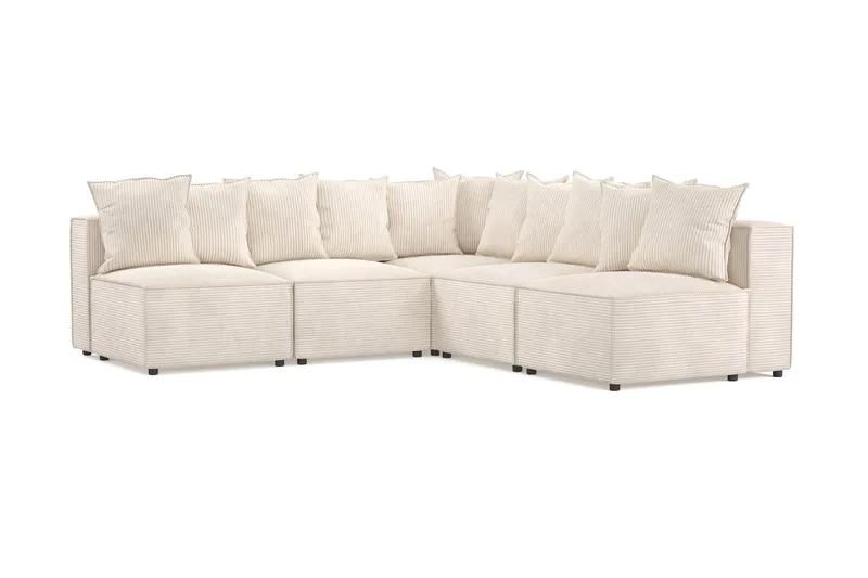 Cubo 5-sits L-formad Djup Modulhörnsoffa i Manchester - Beige - Products - Möbler - Soffa - Hörnsoffa