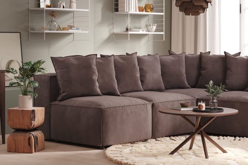 Cubo 5-sits L-formad Djup Modulhörnsoffa i Sammet - Mörkgrå - Products - Möbler - Soffa - Hörnsoffa